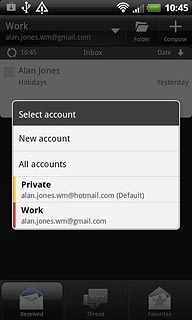 Press the required email account.