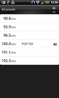 Press the required radio channel.