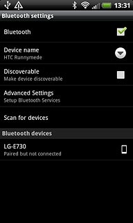 When the box next to the menu item is ticked (V), Bluetooth is turned on.