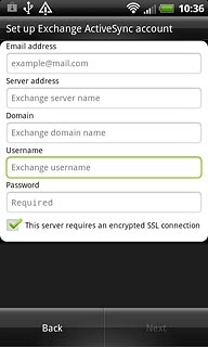 Press the field below Username and key in the username.