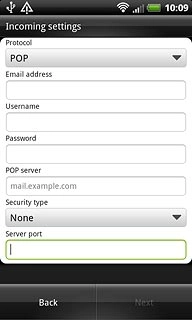 Press the field below Server port and key in 110