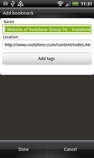 Press Done to save the bookmark.