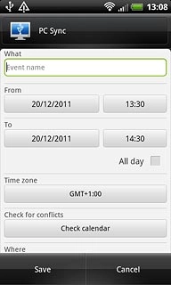 Press Event name and key in a subject for the appointment.