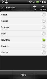 Press the different alarm tones to listen to them.
