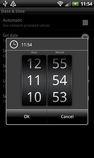 Slide the numbers up or down to set the time.