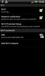 A list of Wi-Fi networks within range is displayed.Press the required Wi-Fi network.