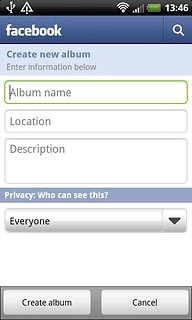 Key in the required information and press Create album.
