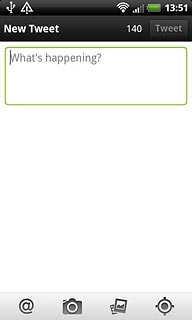 Press What's happening? and key in the required text.