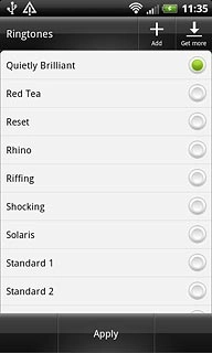 Once you've found a ring tone you like, press Apply.