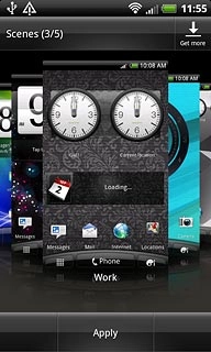 Slide your finger right or left on the display to select the required theme.