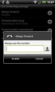 Press Enable.A request to turn on the setting is sent to the network.