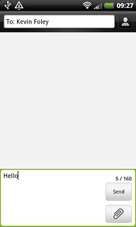 Press the attachment icon.Choose one of the following options:Insert picture, go to 5a.Insert video clip, go to 5b.Insert audio file, go to 5c.
