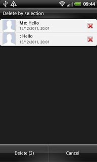 When a picture message is marked (X), it's selected.