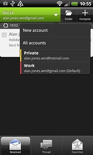 Press the required email account.