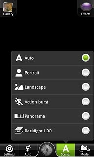 Press the required setting.