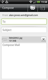 An email message containing the picture or video clip is created.Press To and key in the first letters of the required contact.