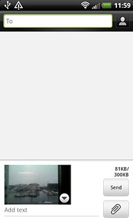 A picture message containing the picture or video clip is created.Press To and key in the first letters of the required contact.