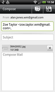 Write subject and text for your email message.Press the send icon.