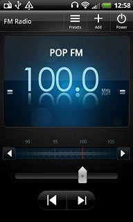 Press the radio channels icon.