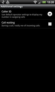 The current settings are displayed.Press Call waiting to turn the function on or off.