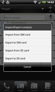 Press Export to SIM card.
