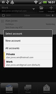 Press the required email account.