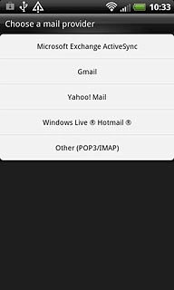 Press Microsoft Exchange ActiveSync.
