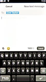 Press the text input field.Write the text for your text message.