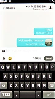 Press the text input field.Write the required text.