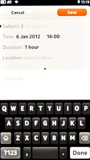 Press Subject and key in a subject for the appointment.Follow the instructions on the display to key in more information, such as location, duration and reminder.