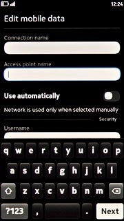 Press the field below Access point name and key in live.vodafone.com