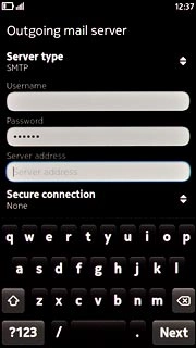 Press the field below Server address and key in the name or IP address of your email provider's outgoing server.Please note that if you can't send email messages when using your email provider's outgoing server, key in smtp.vodafone.net.au (Vodafone's outgoing server).