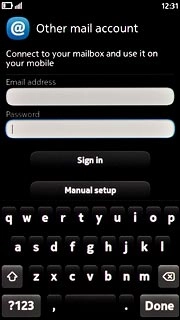 Press the field below Password and key in the password for your email account.
