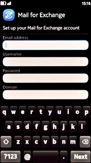 Press the field below Email address and key in the required email address.