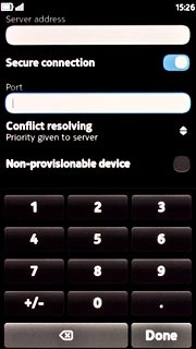 Press the field below Port and key in the required port number.