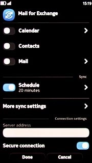 Press Schedule.Follow the instructions on the display to select the required synchronisation settings.