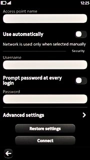 Press the return icon to return to the list of data connections.Slide your finger across the display to return to standby mode.