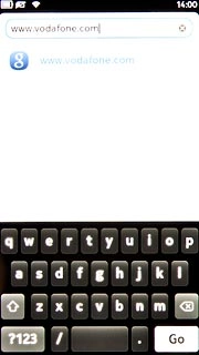 Key in the address of the required web page and press Go.