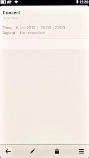 Press the return icon to return to the list of appointments.