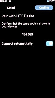 Check that the same access code is displayed on both devices and press Confirm.You also need to accept the pairing on the other device.The device is added and is ready for use.