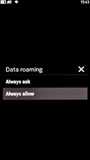 Press Always allow or Always ask to turn data romaing on or off.