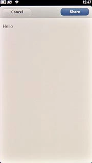 Key in the required text and press Share.