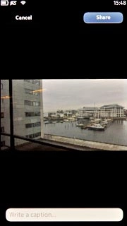 Key in text for for the picture, if required, and press Share.