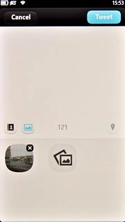 Press Tweet to upload the picture.