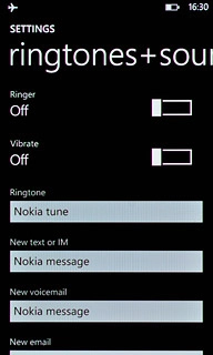 Press the field below New text or IM.