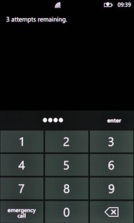 If you turn off flight mode:Key in your PIN and press enter.