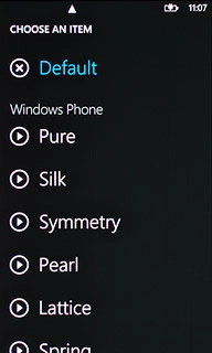 Press the playback icon next to the different ring tones to hear them.
