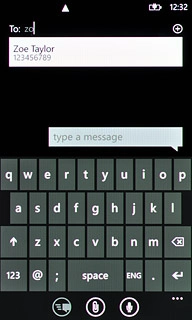 Key in the first letters of the required contact.Matching contacts are displayed.Press the required contact.