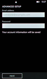 Press the field below Email address and key in your email address.
