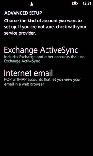 Press Exchange ActiveSync.